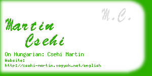 martin csehi business card
